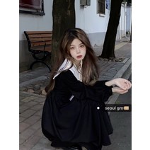 긴팔 원피스 SEOUL 클래식 올드스쿨 보이핏 볼륨 슬림핏 마린룩 JK 달콤하고 쿨함 소흑 롱 와이드 3979208055