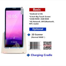 2D 바코드 스캐너 블루투스 안드로이드 데이터 수집기 하니웰 QR 재고 있음 무선 4G GPS PDA, 06 Cradle2_02 EU