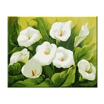 물감2배 I74 청조한 카라 꽃그림 40x50cm 숫자따라색칠 아크릴 물감 붓 세트 유화그리기