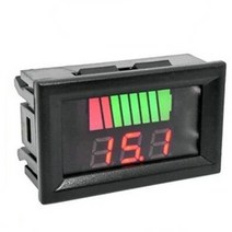 전기계량기 방수 DC 12V60V 산성 빨간색 디지털 납 배터리 용량 표시기 충전 레벨 납산 LED 테스터 전압계, [03] Waterproof Red, [01] DC 12V60V
