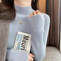 여성니트티 하프 터틀넥 니트 스웨터