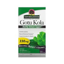 네이쳐스앤서 고투 콜라 Gotu Kola 330mg 60 캡슐 병풀 긴병꽃풀 효능, 1개, 기본