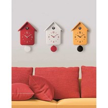 뻐꾸기 시계 예쁜벽시계 구지니 무소음 일본 아이방, 옐로