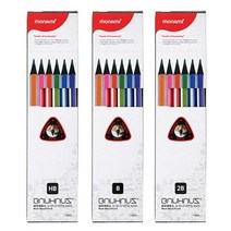 기타 바보사랑[펜스테이션]모나미 바우하우스 삼각 지우개 연필 12본, B