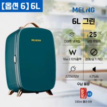 meling 초미니냉장고 초소형냉장고 기숙사 화장품냉장고 차량용, 6L 빈티지 그린-마그넷  포함
