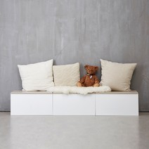 스스디 스마트 소파수납장 벤치소파, 화이트+메이플(혼합)