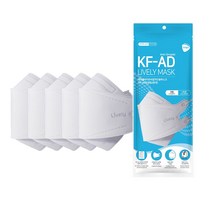 라이블리 KF-AD 대형 화이트 50매/100매 황사방역 비말차단 덴탈마스크 (5매입 포장), 50매(5매입)