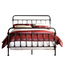 미국식침대프레임 철제침대프레임 철제 스틸 미국 유럽 감성 침대 프레임 매트리트 받침대, 하얀색, 1200mmx1900mm