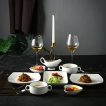 스테이크 접시세트 그릇 플레이트 북유럽 혼밥 수입 예쁜 식기 손님 대접 1-4인, 단일사이즈, 1인세트 원형