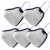 [이온플러스] 5장 묶음 상품 화이트 색상 마스크 숨쉬기편한 항바이러스 필터 교체형 마스크, 화이트 중형 3매, 화이트 중형 2매, 50장 필터 중형, 5개