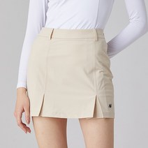 애저웨이 여성골프 투웨이 절개 스커트_베이지
