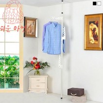 스테인리스 천장옷걸이 기둥옷걸이 폴 행거봉 3단, 블랙