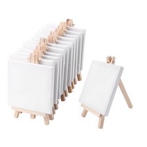 캔버스 나무화판 합판 4 By 인치 Mini Canvas And 8X16 Wood Easel Set For Painting Drawing School Student Artist S, [01] Burlywood