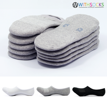 위드삭스 [10켤레] 두꺼운 페이크삭스 실리콘덧신 하프쿠션