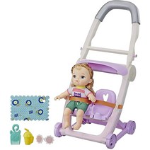 Baby Alive Littles Push N Kick Stroller 리틀 애나 금발 머리 인형 움직이는 다리 액세서리 6개 만 3세 이상 아동용 장난감