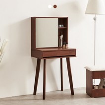레트로 1단 수납 화장대 600 (수납거울포함) 2colors, 스툴제외, 멀바우