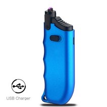 실외용난로 방풍 주방 가스 스토브 야외 라이터 USB 충전식 양초 전기 플라즈마 아크 바베큐 점화 도구 남, 02 파란