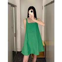 여성 미니 원피스 미니멀리스트 COS 스타일 캐주얼 버전 A 라인 스플 라이스 스퀘