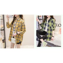 COMIRST 1+1 여성용 체크니 긴팔 남방 봄/여름/가을/겨울 여자 4계절 체크무늬 셔츠 룽 셔츠 상의 여자체크남방 여자 체크셔츠 여자 등산 도보 여행 캠핑 봄 셔츠