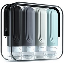 클리커스 TSA 승인 기내반입용 트래블 보틀 실리콘 여행용 공병 90ml 4P, 1세트, 그레이톤