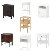 원목 협탁 테이블 서랍장 거실 소형 수납장 모듈 엔틱 틈새 이케아, 2)크나레비크 블랙