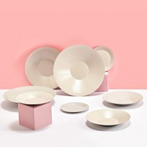 국산 케이워즐 친환경 스텐 원형접시 1호~5호 황토 숯 아이보리 세라믹, 4호 260x43mm