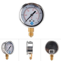 압력게이지 1/4 BSP 압력 컴파운드 진공 게이지 글리세린 충전 68mm 다이얼 Vac ~ 10000 Psi 하단 마운트, 10 0-40bar 0-600psi