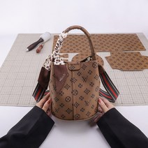 가죽가방 만들기 패키지 가죽공예 체험 키트 버킷백 복주머니백 크로스백, 퓨어 그린(전체 재료 패키지)