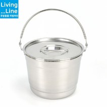 음식점 업소용 고급 스텐통 들통 대용량 깍두기통 다양한사이즈 스텐 보관용기 아이스버킷 스텐레스 곰국 곰탕 찜냄비 큰냄비 대형 국통 육수통, [LL] 사이즈-소-뚜껑 포함