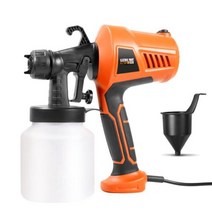페인트건 에어스프레이건 에어리스 후끼 락카 건 500W800ml 페인트 분무기 고압 무선 전기 스프레이 EUUS 플러그 냄비 홈 DIY, 주황색+EU 플러그