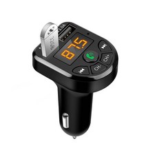 블루투스 호환 5.0 FM 송신기 자동차 키트 MP3 변조기 플레이어 무선 핸즈프리 오디오 수신기 듀얼 USB 고속 충전기, [01] Black