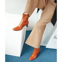 [메이엘듀] MD20FW1070 Square Toe Point Ankle Boots-Tan