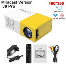 빔프로젝터추천Salange J9 프로 프로젝터 1000 루멘 480x360 픽셀 3.5mm 오디오 HDMI USB 미니 LED 홈 미디, 06 Yellow Miracast_02 미국 플러그