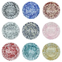 크로우캐년 마블 법랑 접시 디너 플레이트 디저트 플레이트 9color 라지/스몰, No.8_Turquoise(청록색)