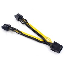 EPS CPU 8 핀 2 포트의 PCIe 8 핀 듀얼 PCI-E 6 + 2 핀 Y 쪼개는 광부 GPU 그래픽 카드 전원 공급 케이블 코드 18AWG 20CM에, 검정, 하나