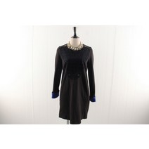 (SYSTEM)시스템 블루 배색 비즈 포인트 원피스(90)