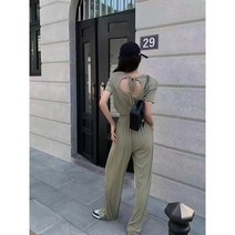 withyourday 심플한 슬림핏 반팔+팬츠 캐주얼 세트