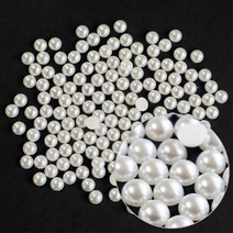 핸디몰 반진주 반쪽진주 하프진주모음(원형)반쪽진주, 원형-아이보리(8mm)