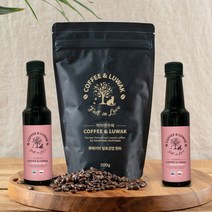 커피엔루왁 사향고양이 루왁커피 발효커피 더치 250ml 2개 로스팅 원두 200g 1개 세트