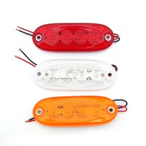 4 LED 타원형 차폭등 트럭 화물차 캠핑카 사이드램프, 1.적색
