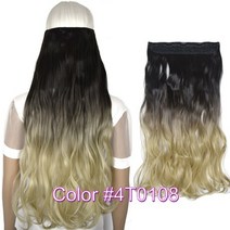 붙임머리 앞머리가발 TOPREETY 합성 섬유 내열성 물결 모양 5 클립 헤어 익스텐션 옹 브르 색상, 02 150gr Wavy 24inches, 11 4T0108