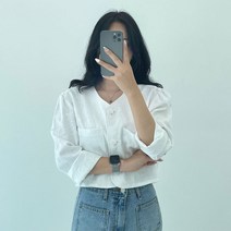 노카라 빅포켓 크롭 핀턱 린넨자켓