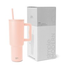 Simple Modern 40 oz Tumbler with Handle and Straw Lid | Insulated Cup Reusable Stainless Steel Water, -Peach