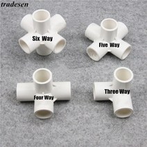 1pcs pvc 파이프 커넥터 정원 관개 튜브 어댑터 20 25 32mm pvc 입체 티셔츠 실내 물 공급 파이프 피팅, 6가지 방법, 내경 50mm
