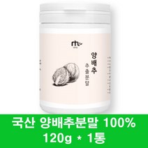 양배추 분말 국산양배추 가루 추출물 농축액 차 100% 소화에좋은 위건강 통양배추 비타민U 식이섬유 설포라판 건조 말린, 1통, 120g