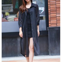 여성 하체커버 린넨 겉옷 롱셔츠 여자남방 난방 여성롱남방 여성롱셔츠 중년여성옷 봄