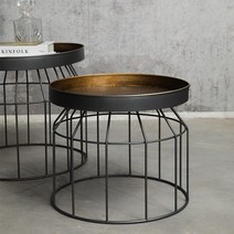 코스토프 철제 앤틱 쇼파 사이드 테이블 홈스타일링 수입가구, 소형 45x45x38cm