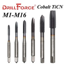 드릴포스 코발트 나사 탭 드릴 비트 뾰족한 플루트 메트릭 M1-M16 TICN 코팅 공작 기계 스테인레스 스틸, M1.2x0.25, 10PCS