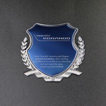 [가오] 뷰티풀코란도 트렁크 프론트 레터링 엠블럼 뱃지 익스테리어 DIY 포인트 튜닝 장식, 블랙(1p)