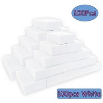 100 개/몫 멜라민 스폰지 매직 지우개 화이트 그레이 주방 청소 욕실 클리너, [01] 100pcs White, [01] 100pcs White
